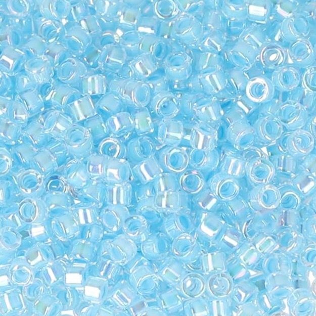 DB0057 Miyuki Delica Seed Beads Size 11/0 Lined Sky Blue AB 7.2GM