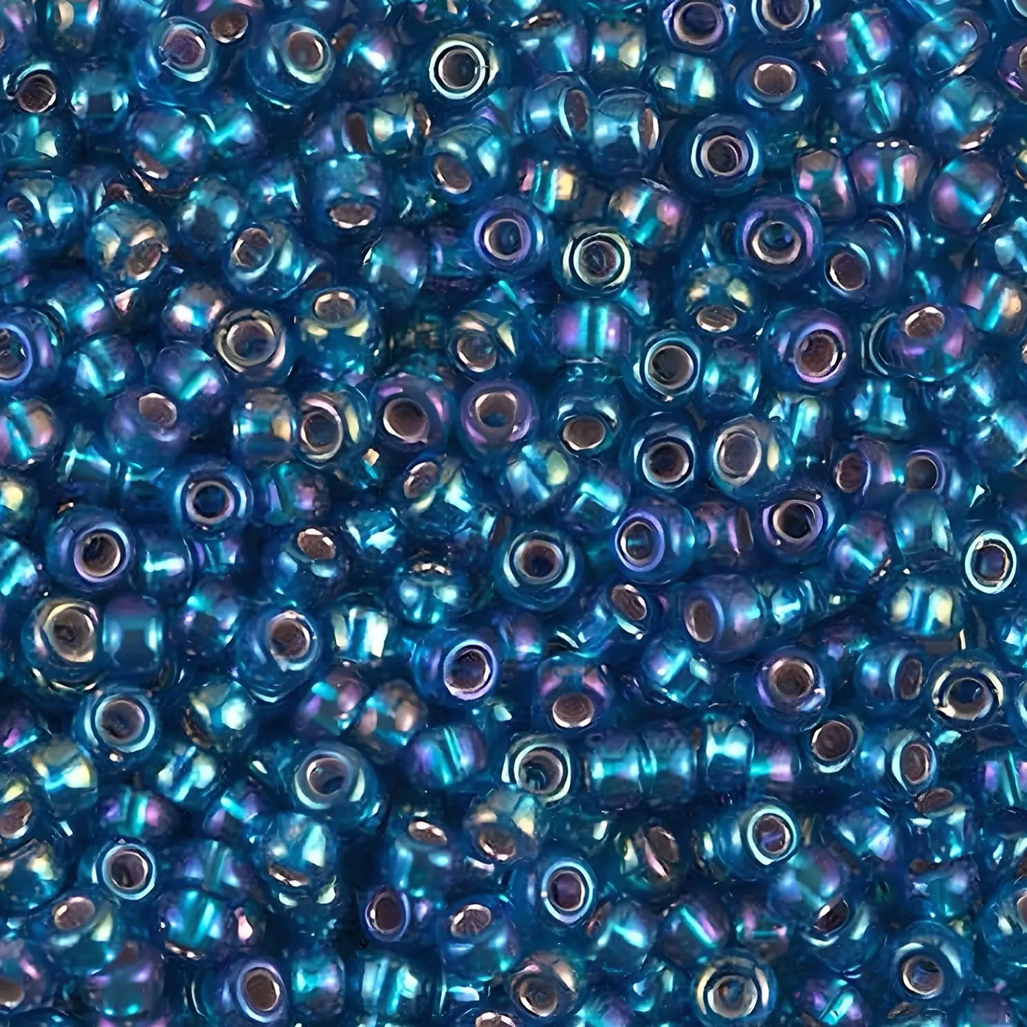 Miyuki Round Seed Beads Size 8/0 Silver Lined Capri Blue AB 22GM