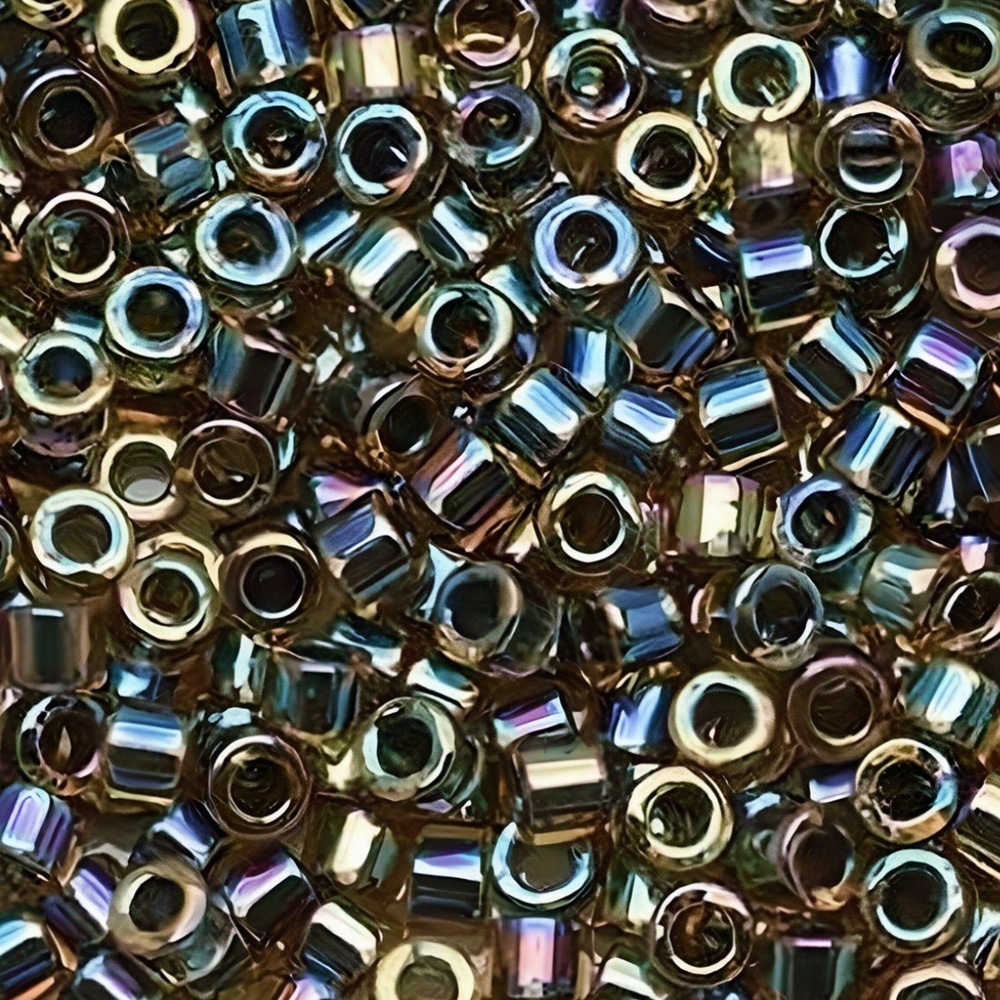 DB0089 Miyuki Delica Seed Beads 11/0 Lined Dk Amber AB 7.2GM