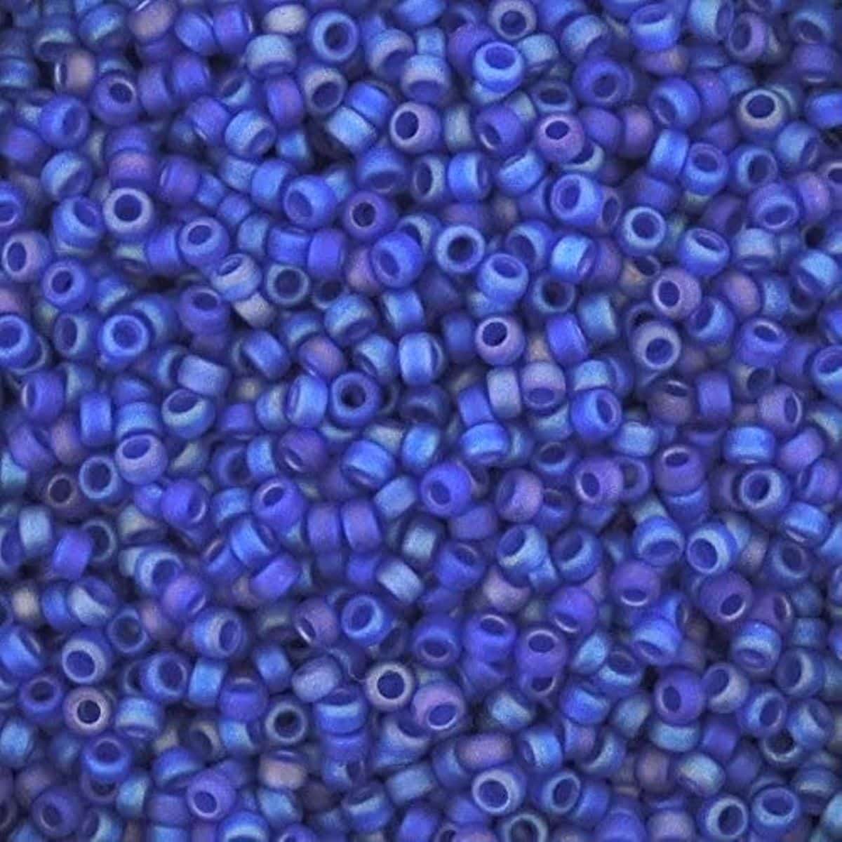 Miyuki Round Seed Beads Size 15/0 Matte Cobalt AB 8.2GM