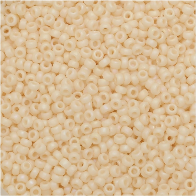 Miyuki Round Seed Beads 15/0 Matte Opaque Cream AB 8.2GM