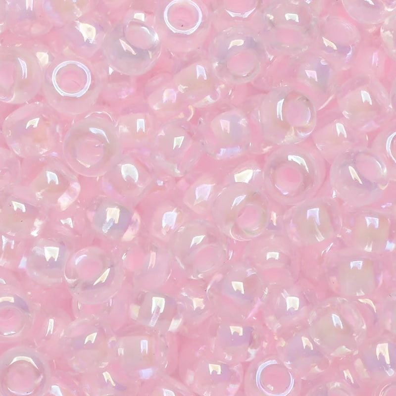 Miyuki Round Seed Beads Size 6/0 Pink Lined Crystal AB 20GM 6-272