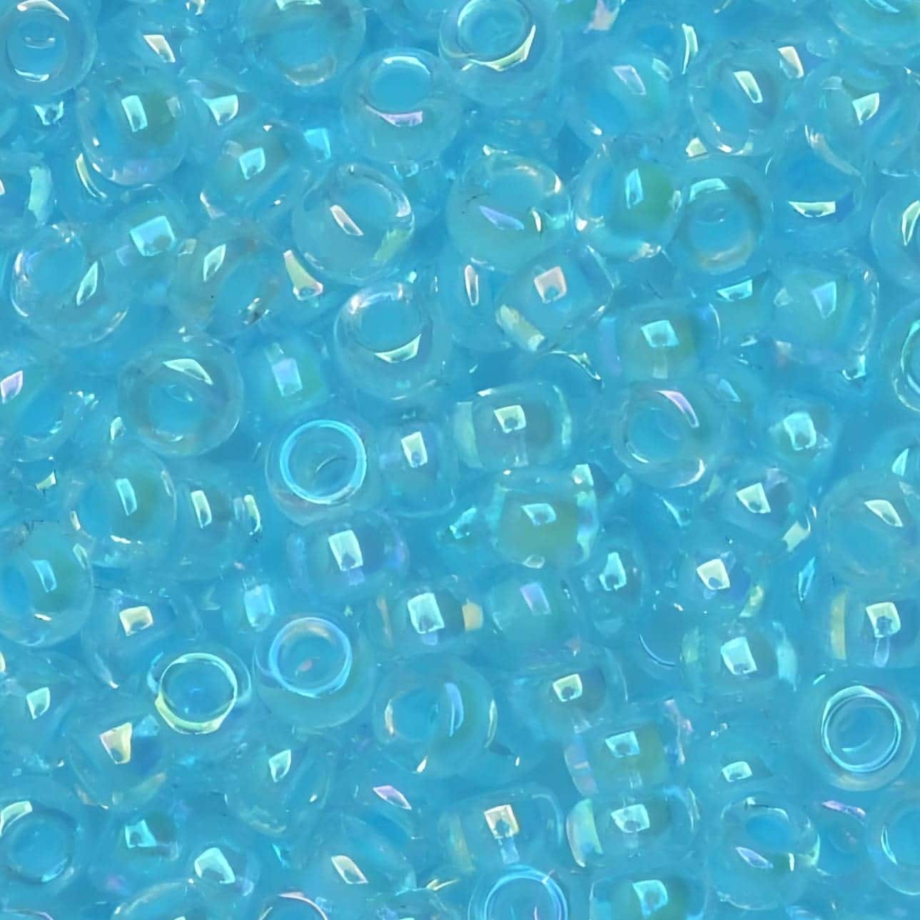 Miyuki Round Seed Beads 6/0 Aqua Lined Crystal AB 20GM 6-278
