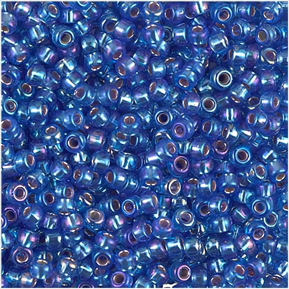 Miyuki Round Seed Beads Size 8/0 Silver Lined Sapphire AB 22GM