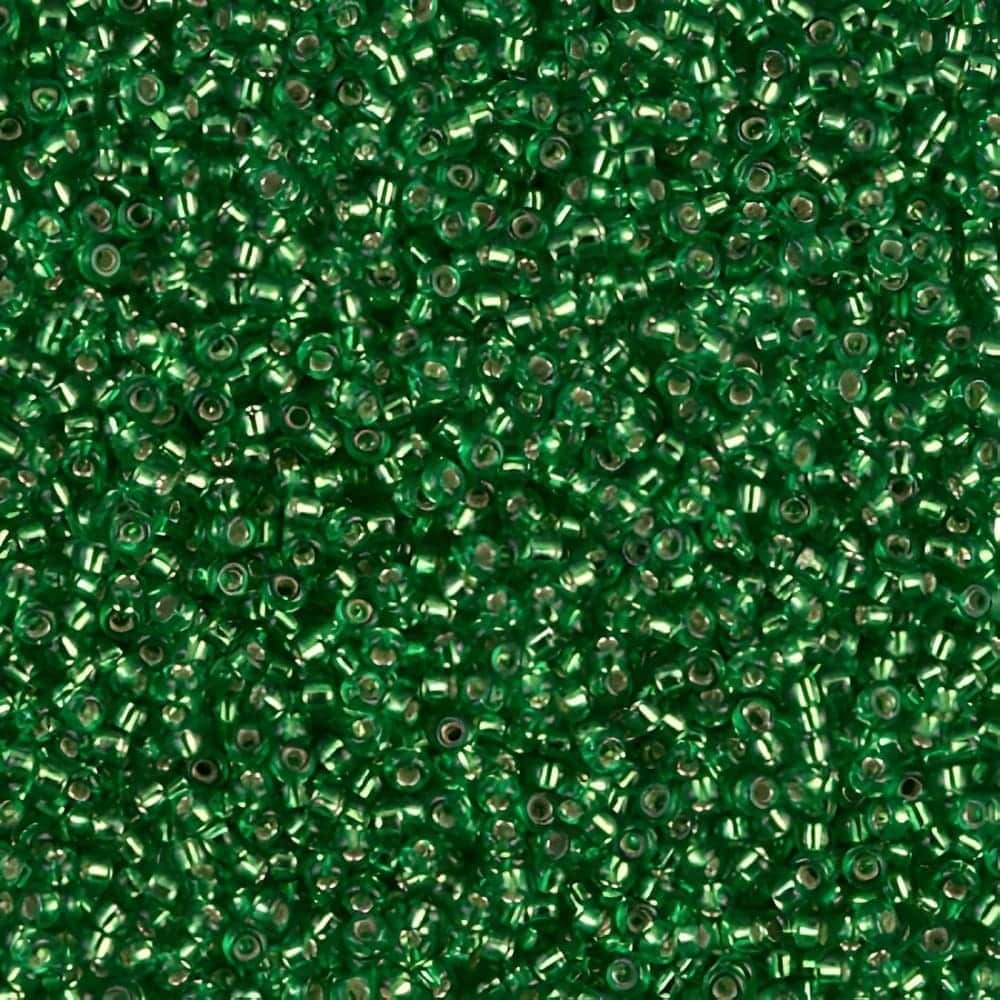 Miyuki Round Seed Beads 15/0 Silver Lined Light Green 8.2GM