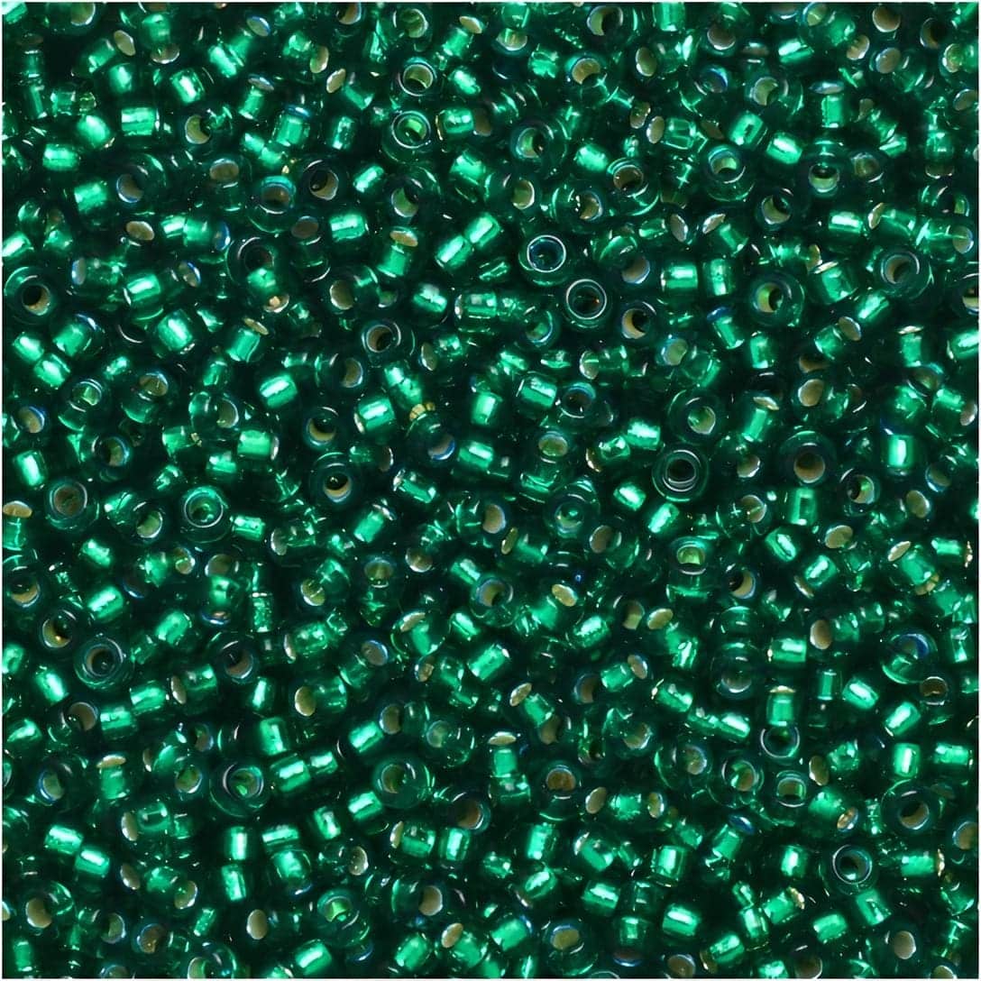 Miyuki Round Seed Beads 15/0 Silver Lined Emerald 8.2GM