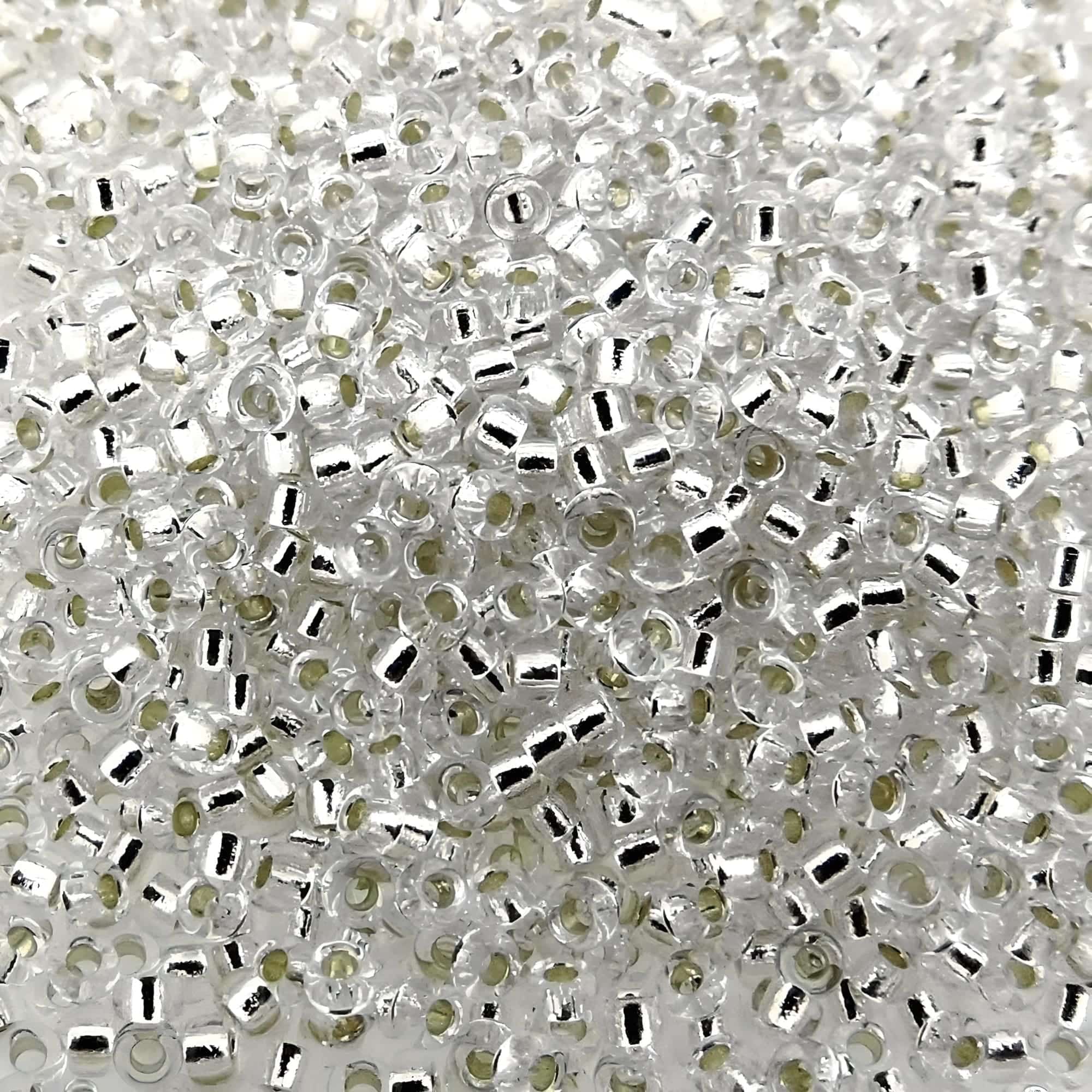Miyuki Round Seed Beads 15/0 Silver Lined Crystal 8.2GM