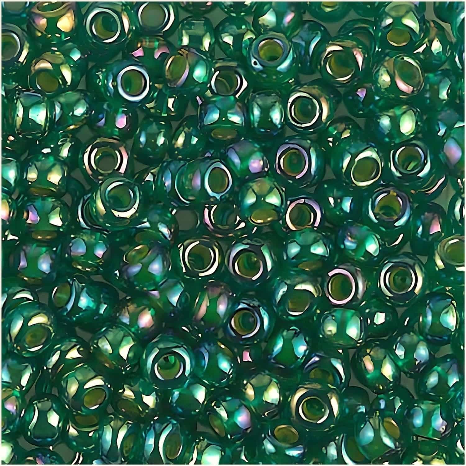 Miyuki Round Seed Beads 6/0 Chartreuse Lined Green AB 20GM 6-354