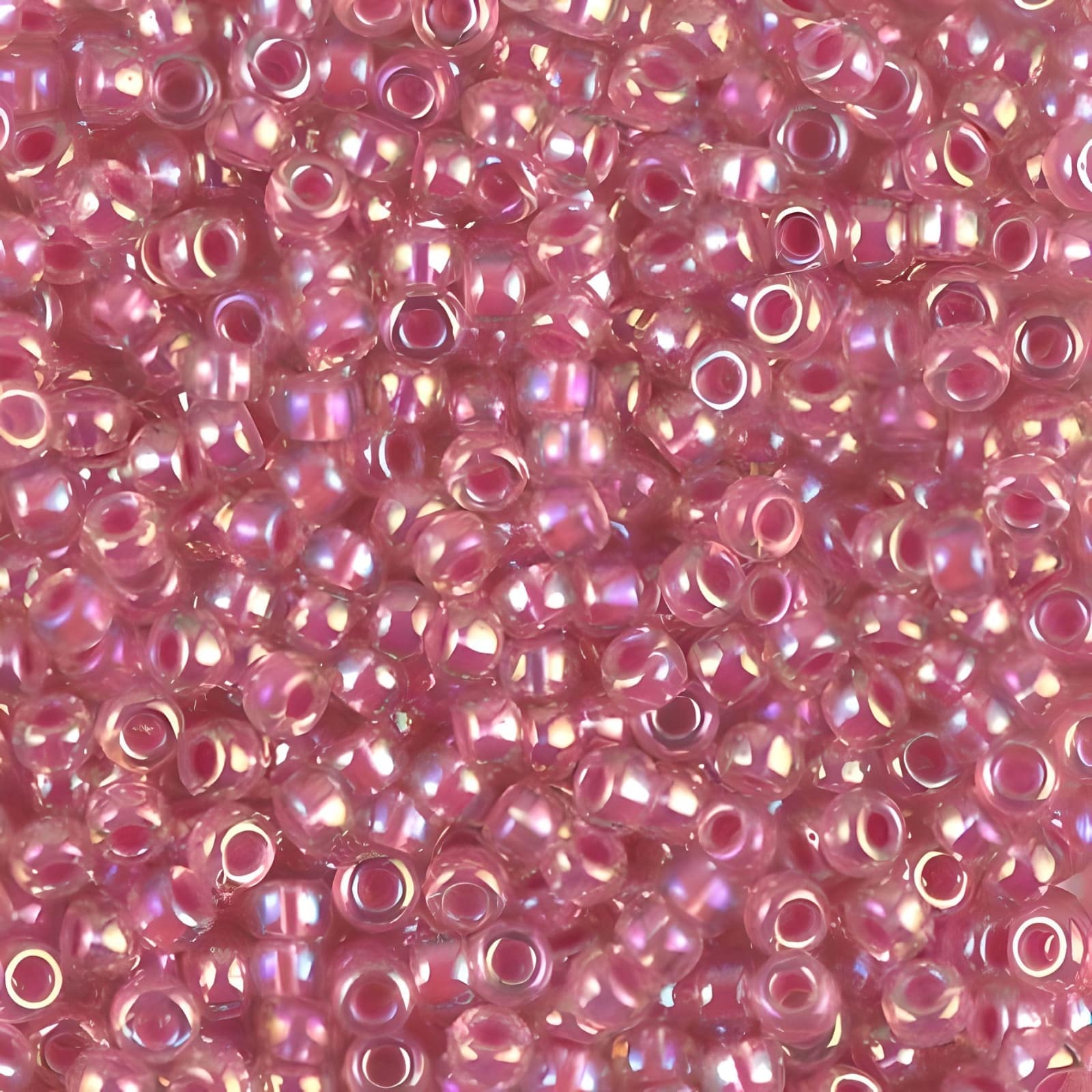 Miyuki Round Seed Beads Size 8/0 Hot Pink Lined Crystal AB 22GM