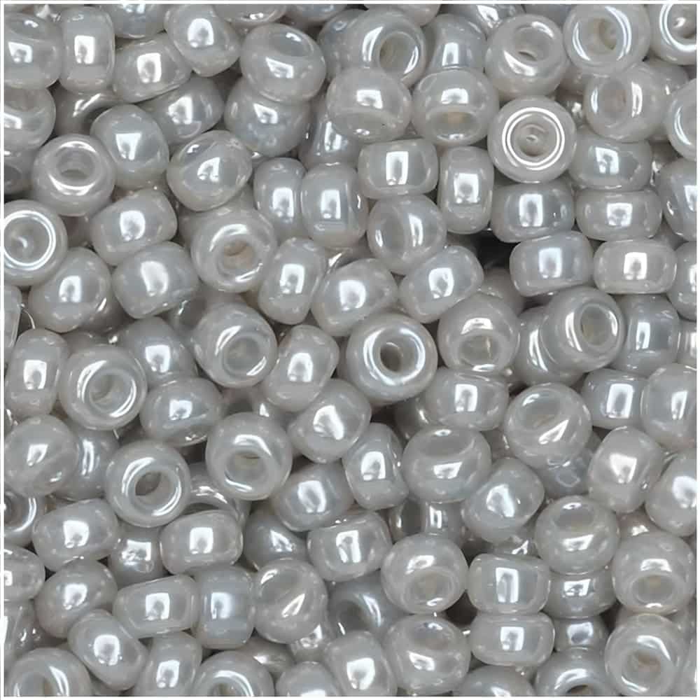 Miyuki Round Seed Beads Size 8/0 Gray Ceylon 22GM