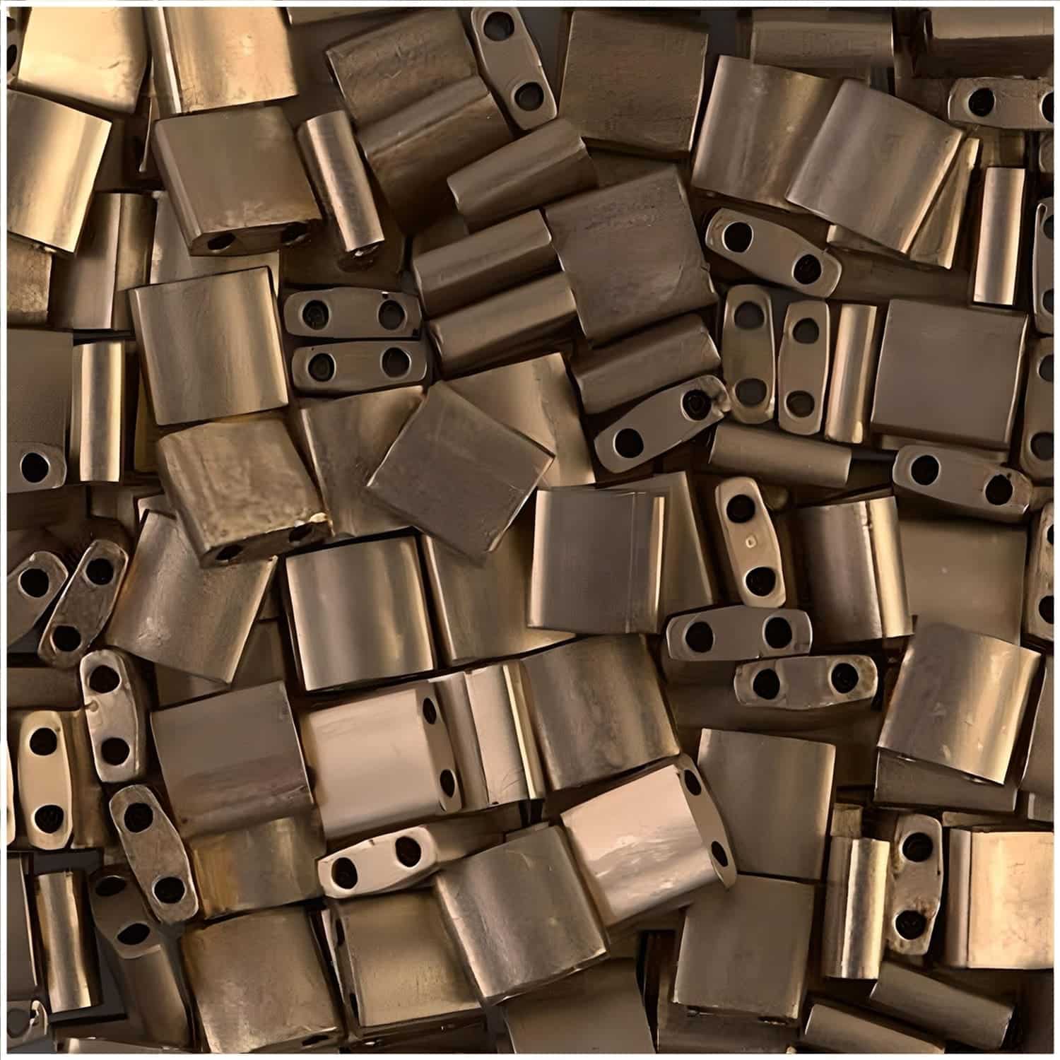 Miyuki Tila Beads 5mm 2-hole Square Matte Metallic Dark Bronze 7.2GM