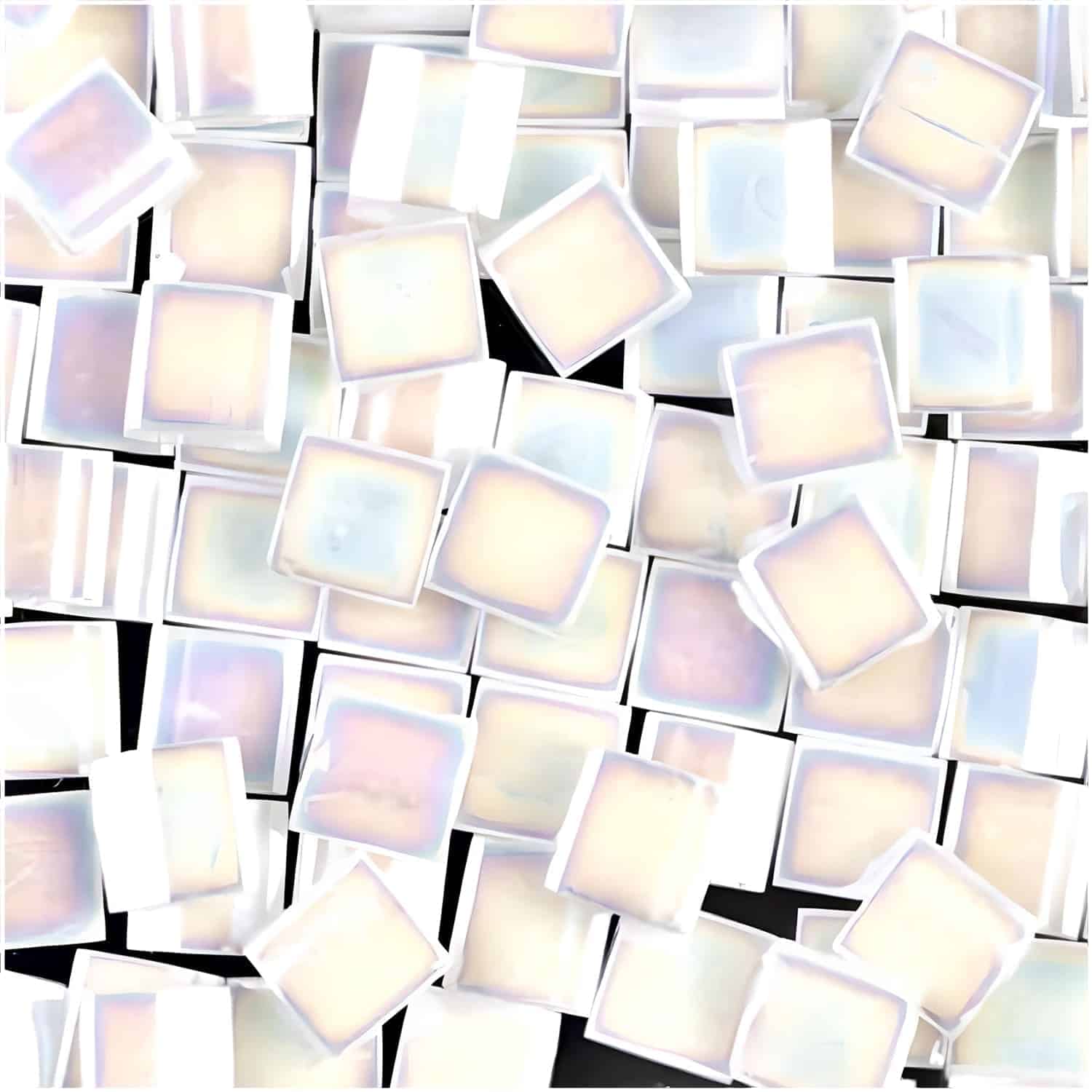 Miyuki Tila Beads 5mm 2-hole Square Pearl White AB 7.2GM
