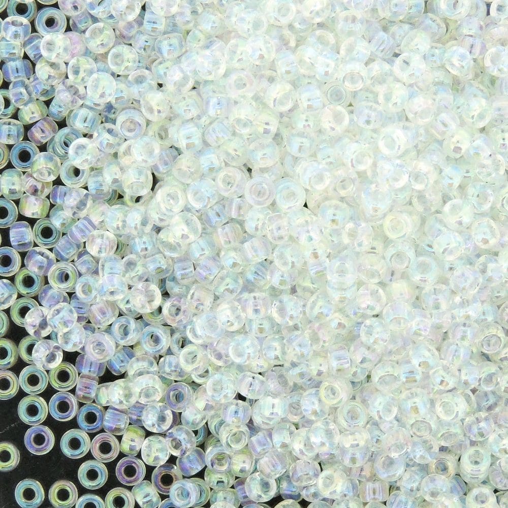 Miyuki Round Seed Beads 15/0 Crystal AB 8.2GM