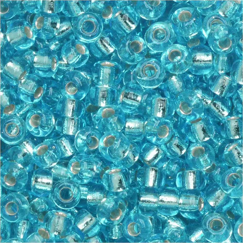 Miyuki Round Seed Beads Size 8/0 Silver Lined Aqua 22GM