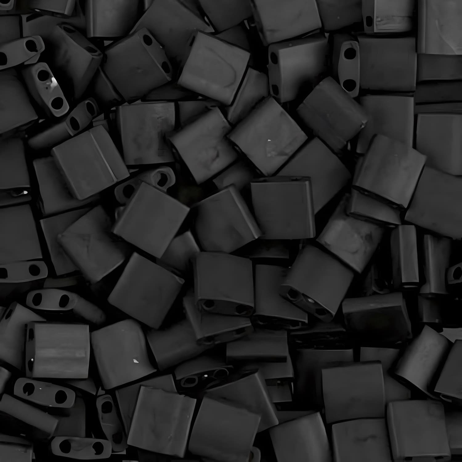Miyuki Tila Beads 5mm 2-hole Square Matte Black 7.2GM