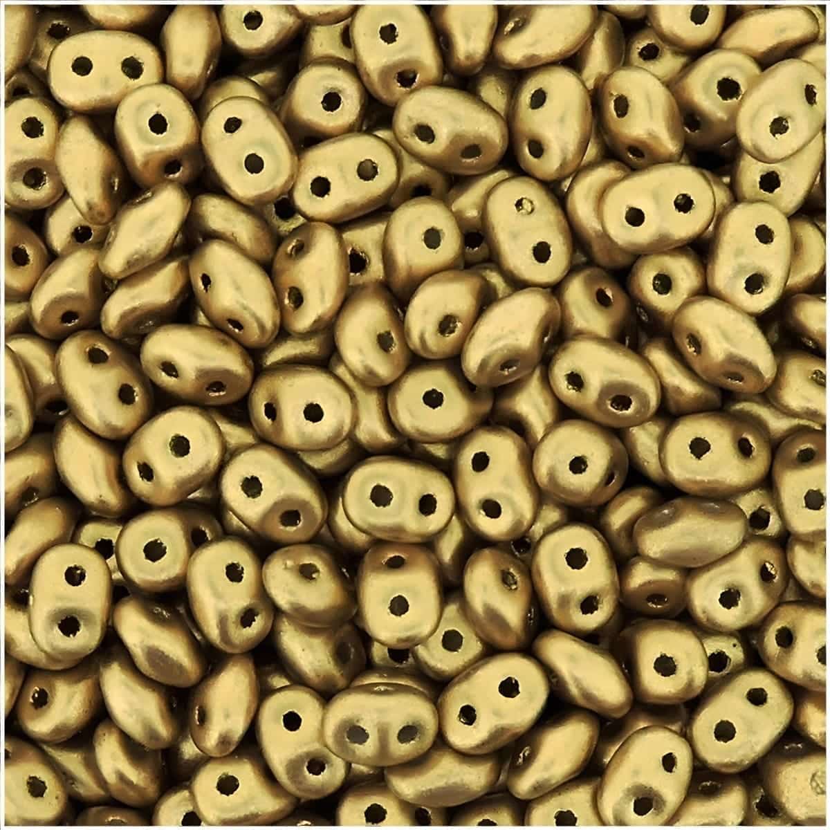 SuperDuo Beads Two-hole 5×2.5mm Crystal Pale Gold 22.5GM