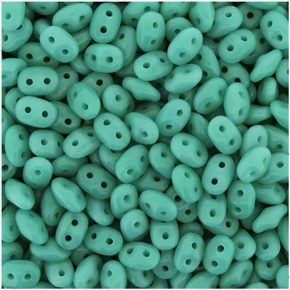SuperDuo Beads Two-hole 5×2.5mm Turquoise Green 22.5GM