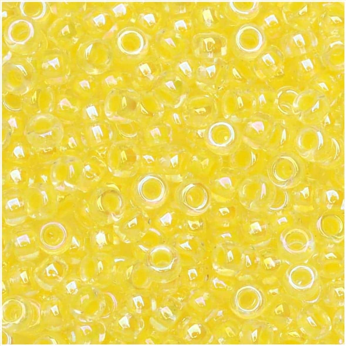 Miyuki Round Seed Beads Size 8/0 Lt Yellow Lined Crystal AB 22GM