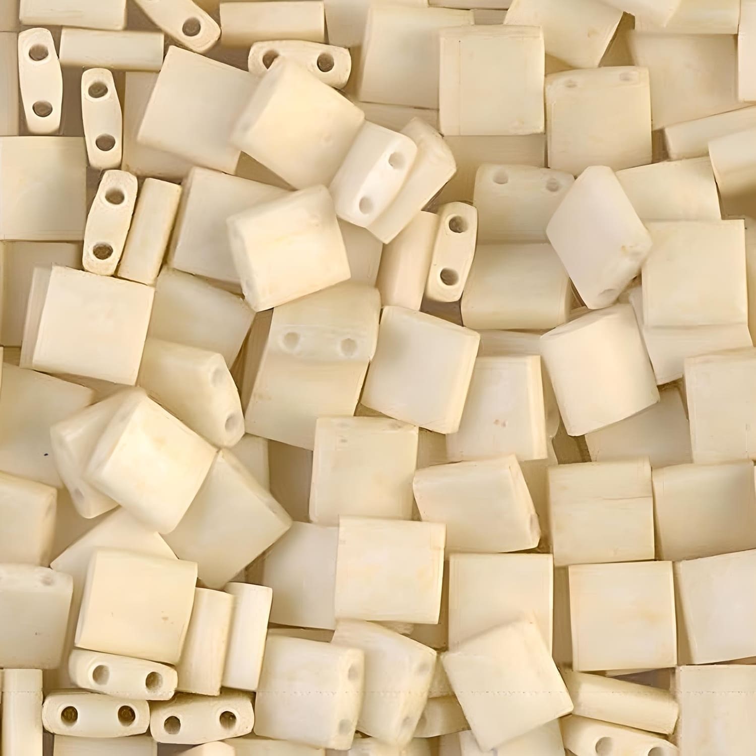 Miyuki Tila Beads 5mm 2-hole Square Matte Cream 7.2GM