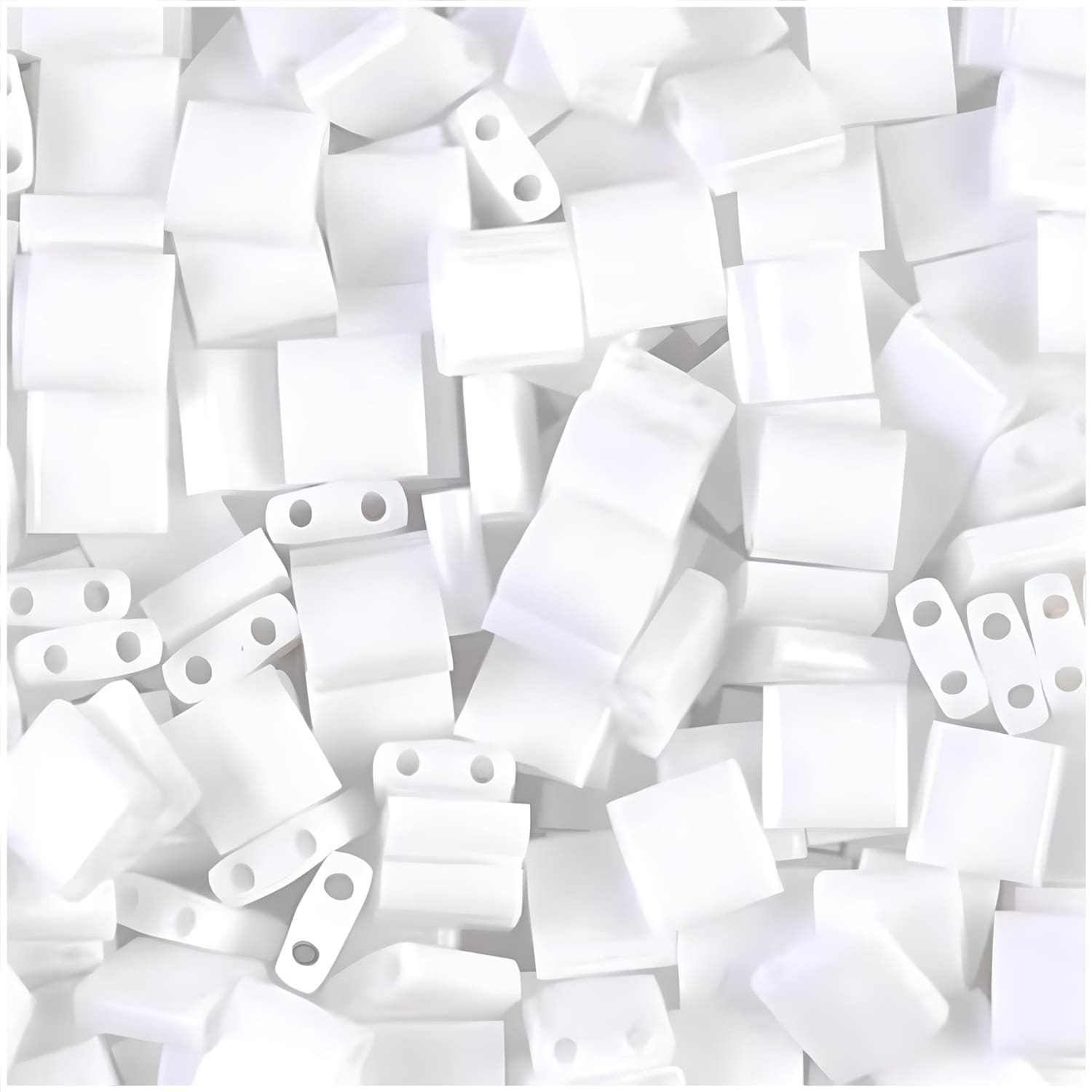 Miyuki Tila Beads 5mm 2-hole Square Opaque White 7.2GM