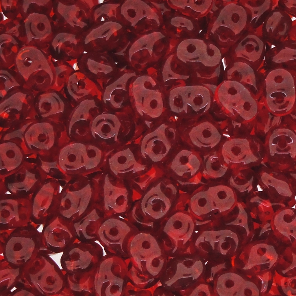 SuperDuo Beads Two-hole 5×2.5mm Ruby Red 22.5GM