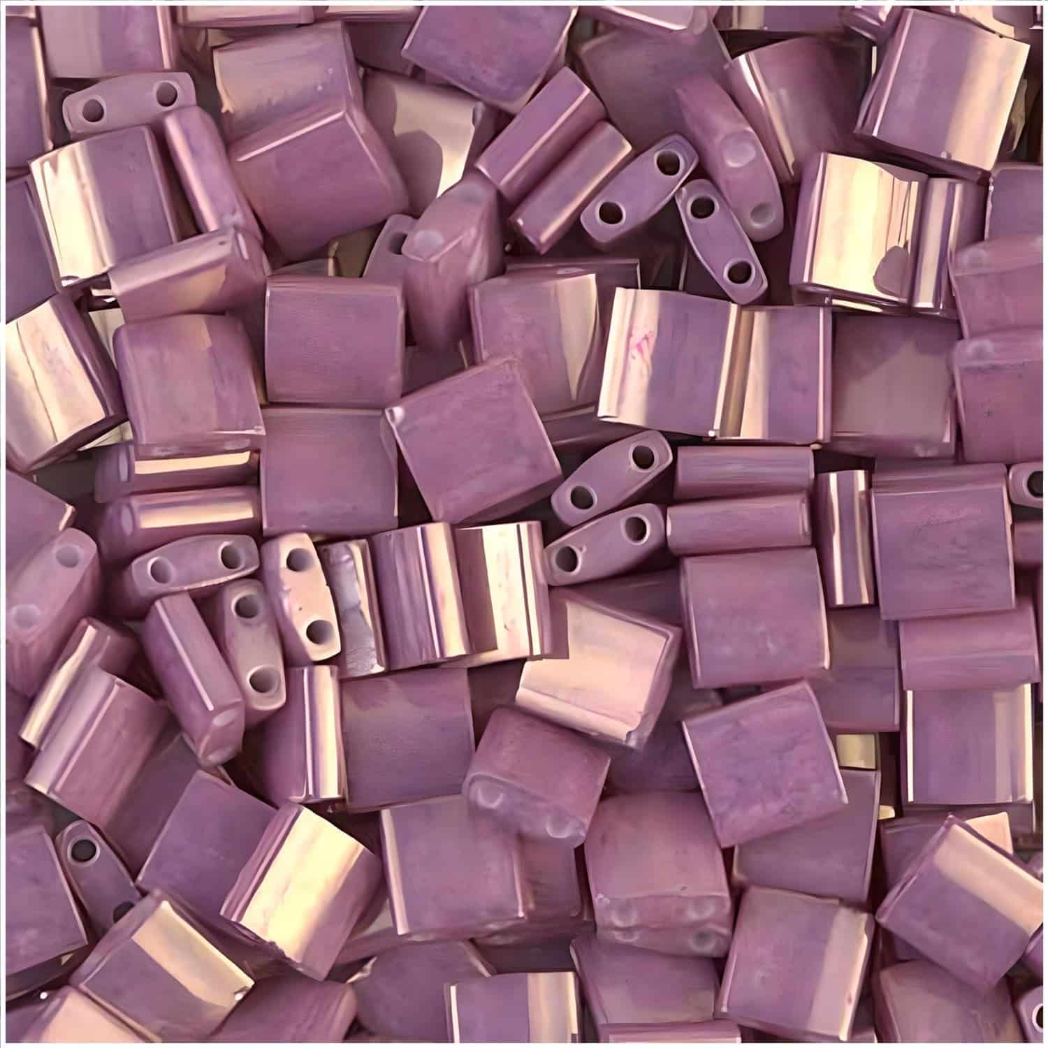Miyuki Tila Beads 5mm 2-hole Square Opaque Dark Orchid Luster 7.2GM TL1867