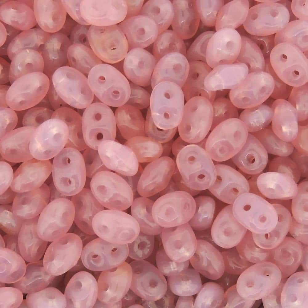 SuperDuo Beads Two-hole 5×2.5mm Opal Rose 22.5GM