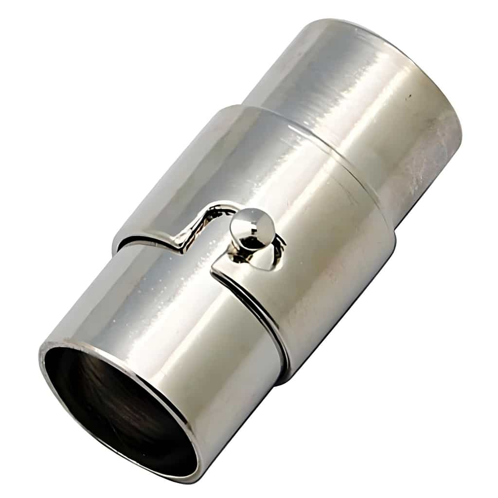 Locking Magnetic Glue-In Clasps 10mm Hole 19mm Silver Tone 5 Sets