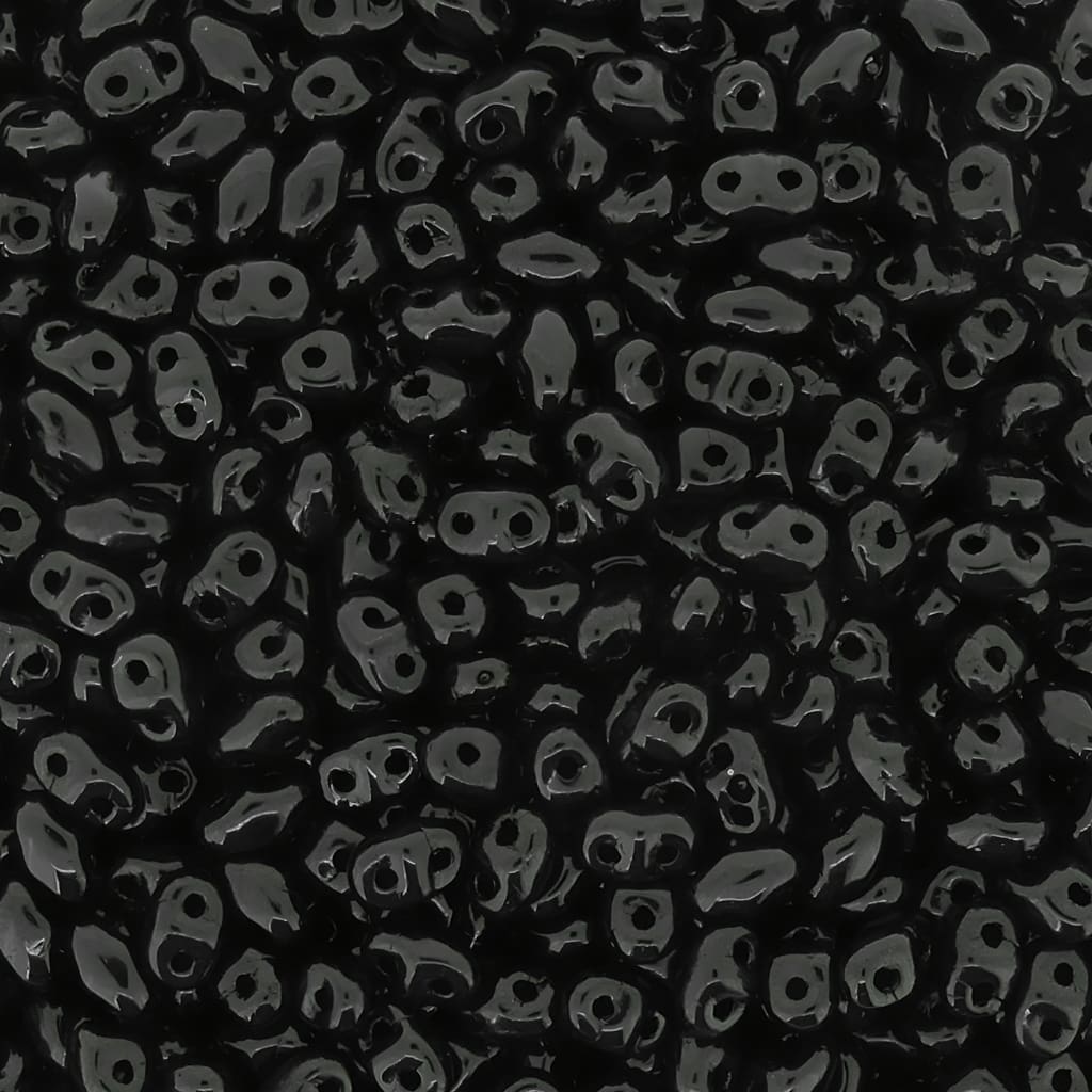 MiniDuo Two-hole Beads 4x2mm Jet Black 8GM