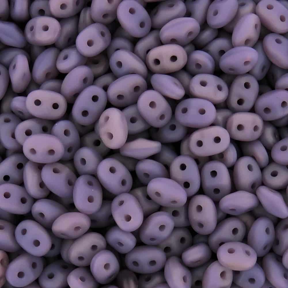 SuperDuo Beads Two-hole 5×2.5mm Opal Violet Matte 22.5GM