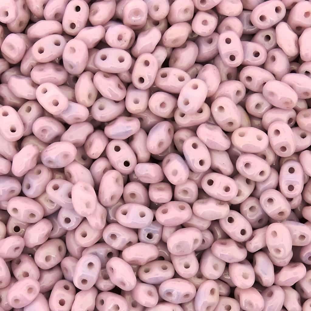 MiniDuo Two-hole Beads 4x2mm Chalk Lila Luster 8GM
