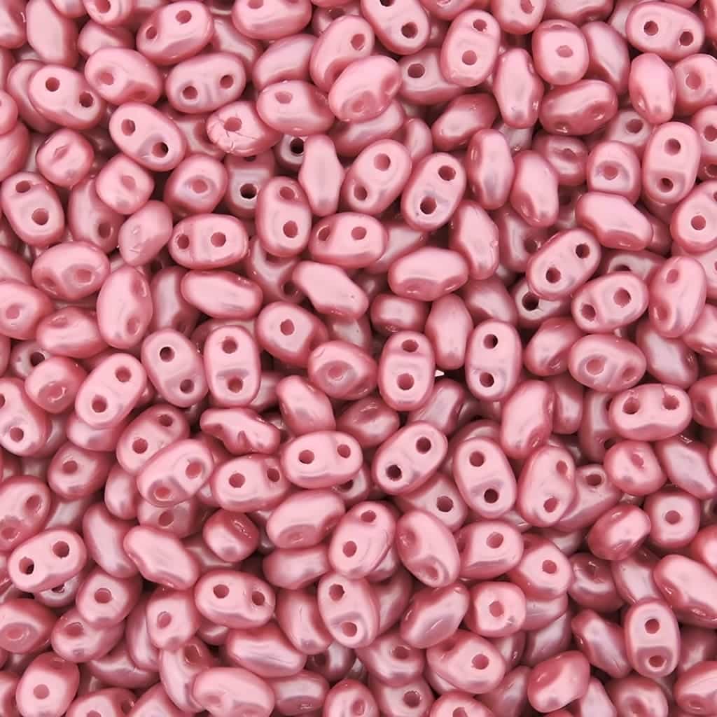 MiniDuo Two-hole Beads 4x2mm Pastel Pink 8GM