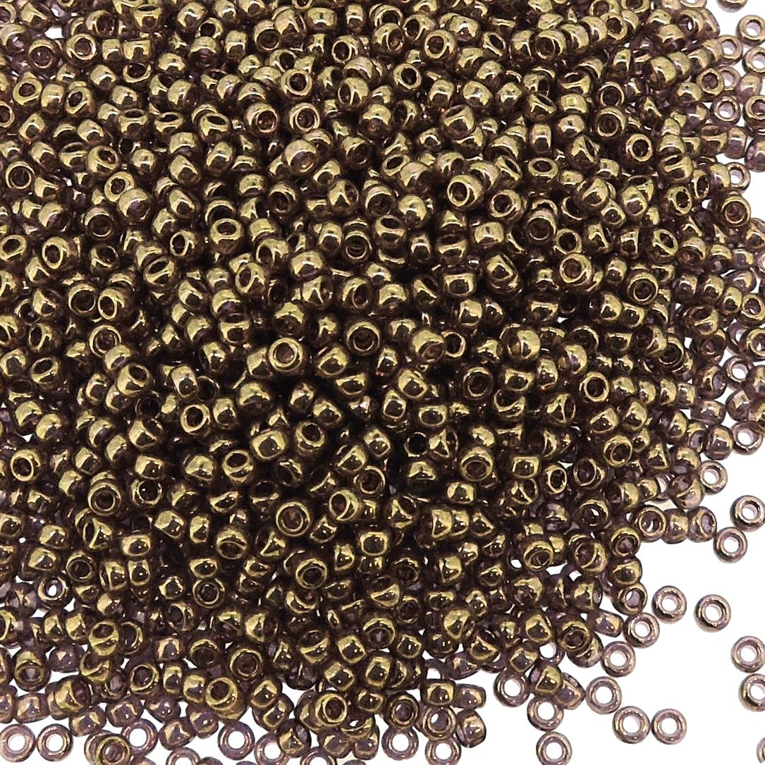 Miyuki Round Seed Beads 15/0 Topaz Gold Luster 8.2GM