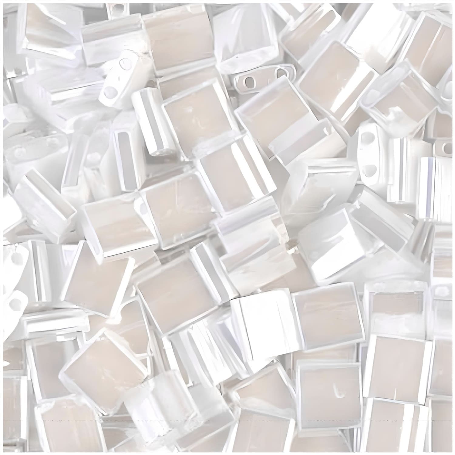 Miyuki Tila Beads 5mm 2-hole Square White Pearl 7.2GM
