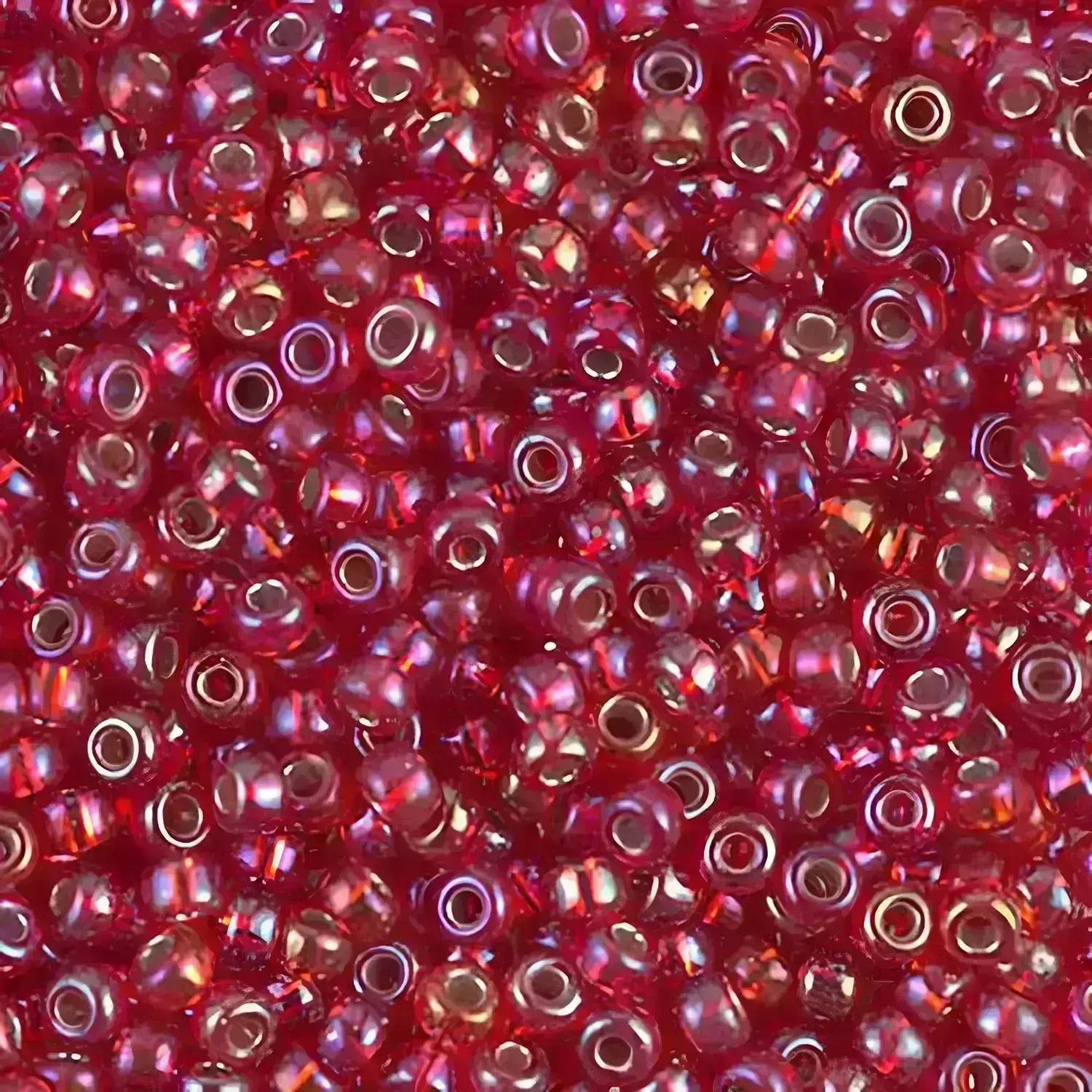Miyuki Round Seed Beads Size 8/0 Silver Lined Flame Red AB 22GM