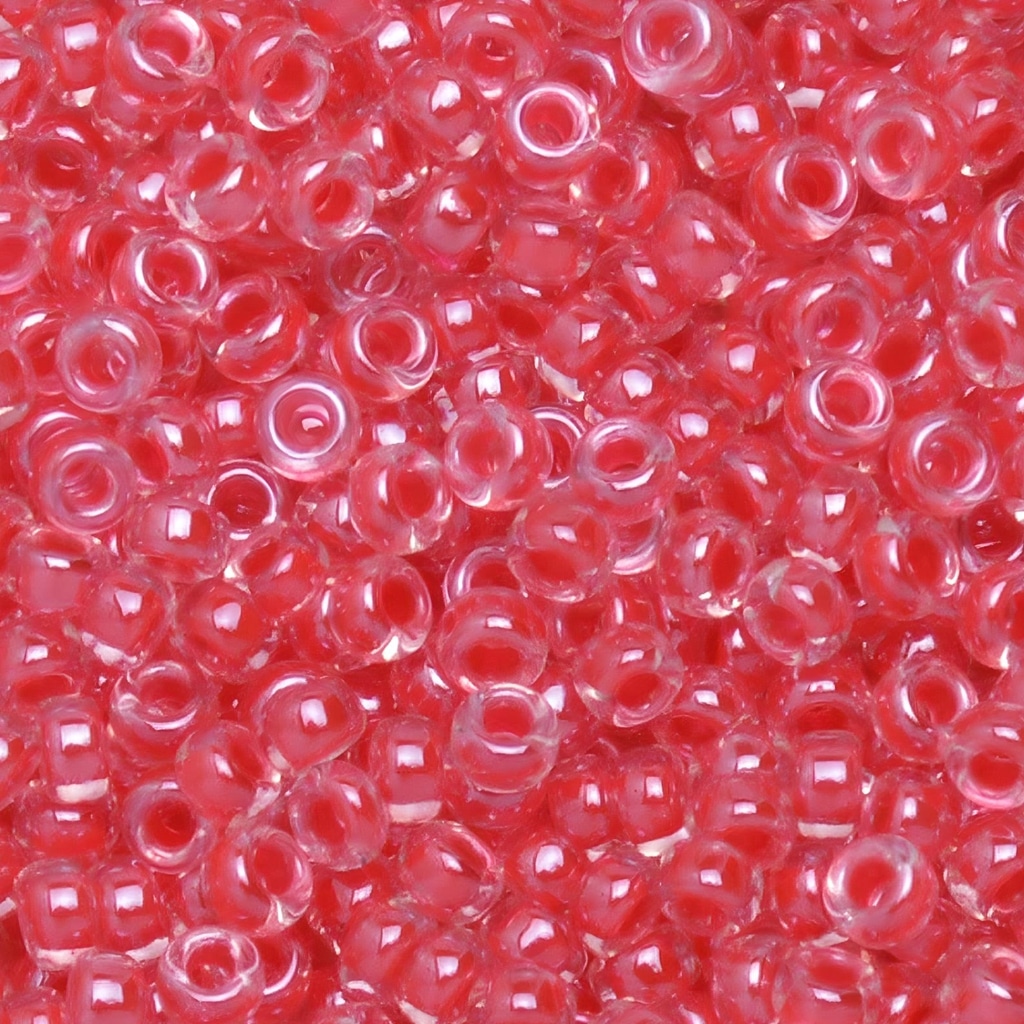 Miyuki Round Seed Beads Size 8/0 Dark Coral / Crystal 22GM