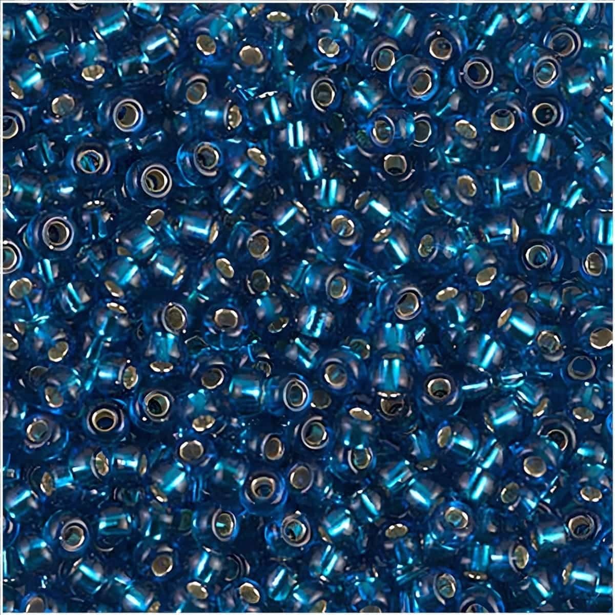 Miyuki Round Seed Beads Size 8/0 Silver Lined Capri Blue 22GM