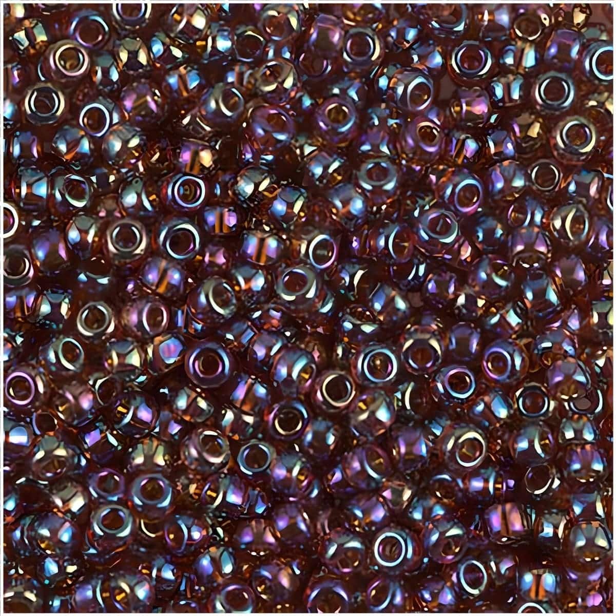 Miyuki Round Seed Beads Size 8/0 Transparent Topaz AB 22GM