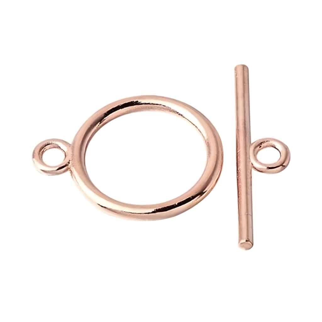 Toggle Clasps Round 15x2mm 20 Sets Rose Gold