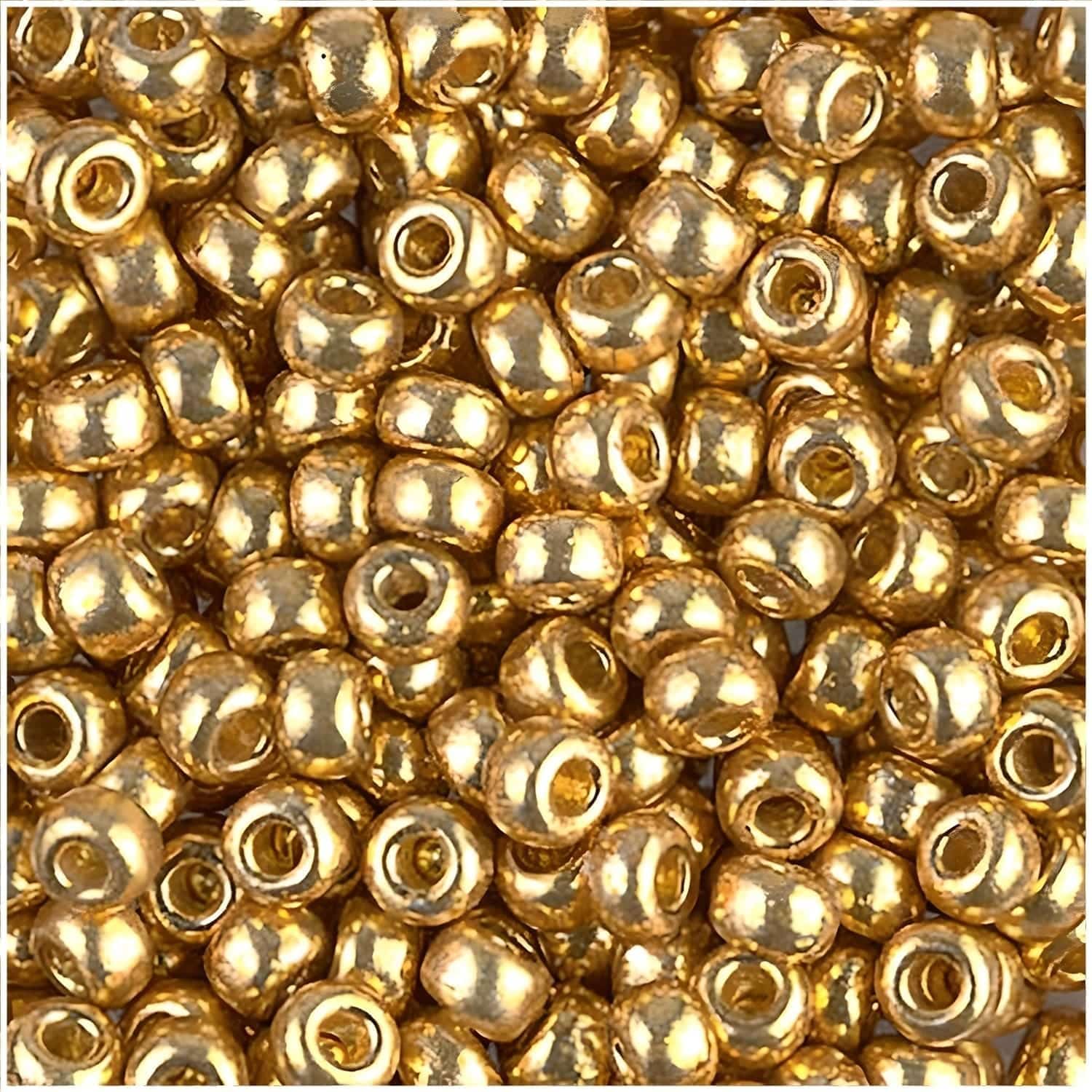 Miyuki Round Seed Beads Size 6/0 Duracoat Galvanized Gold 20GM 6-4202