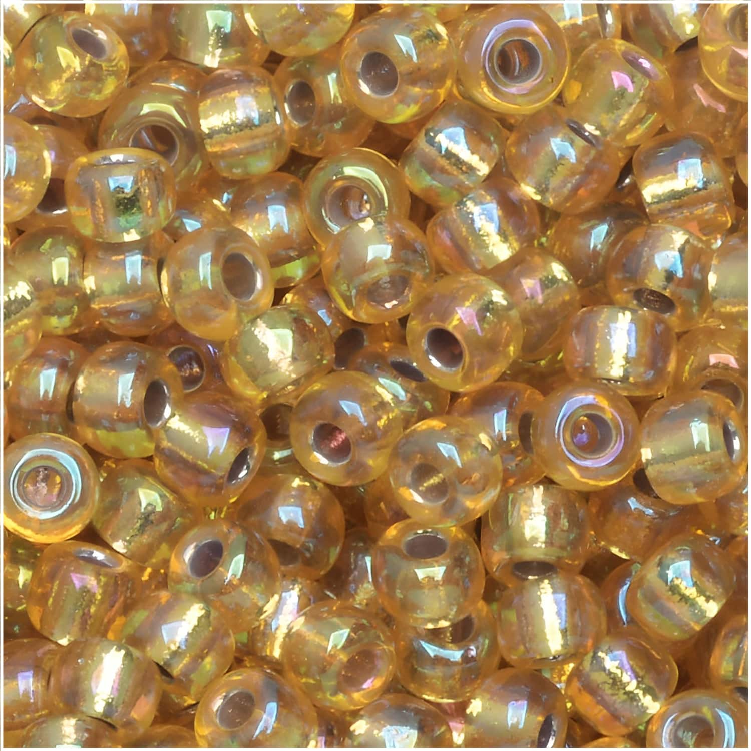 Miyuki Round Seed Beads 6/0 Silver Lined Gold AB 20GM