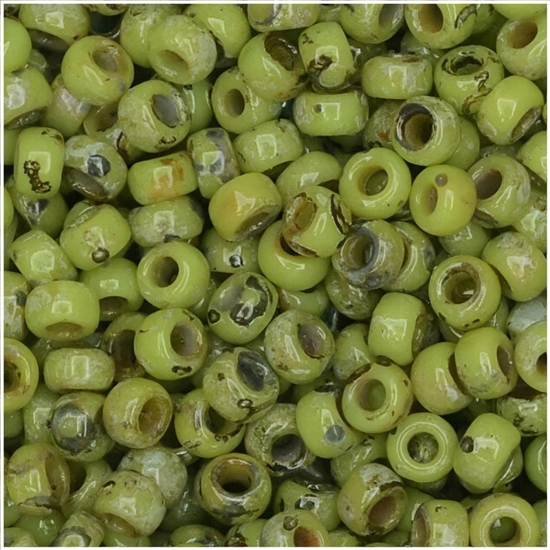 Miyuki Round Seed Beads Size 8/0 Picasso Chartreuse 22GM