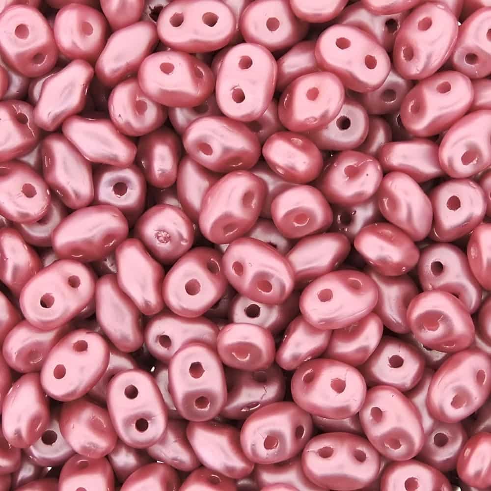 SuperDuo Beads Two-hole 5×2.5mm Pastel Pink 22.5GM
