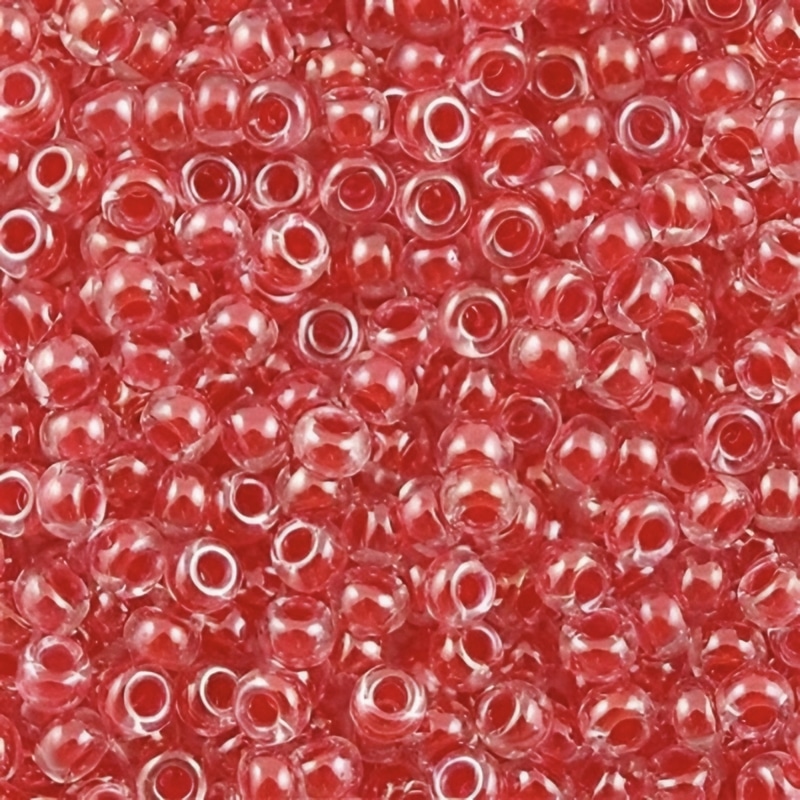 Miyuki Round Seed Beads 6/0 Dark Coral Lined Crystal 20GM 6-226