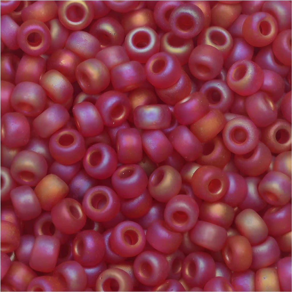 Miyuki Round Seed Beads 6/0 Matte Transparent Red AB 20GM 6-141FR