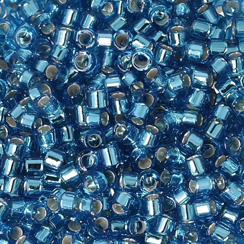 DB0149 Miyuki Delica Seed Beads 11/0 Silver Lined Aqua Blue 7.2GM