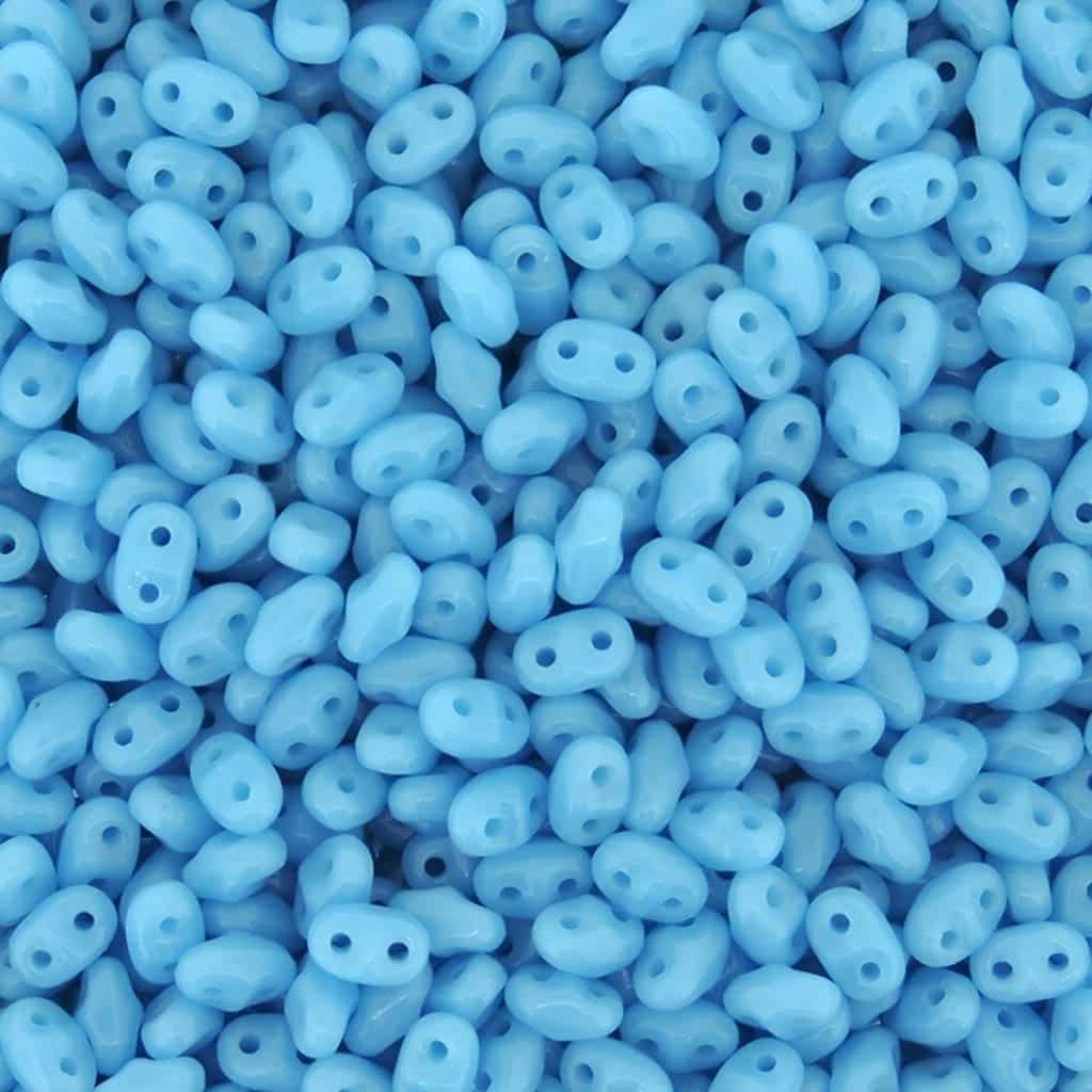 MiniDuo Two-hole Beads 4x2mm Turquoise Blue 8GM