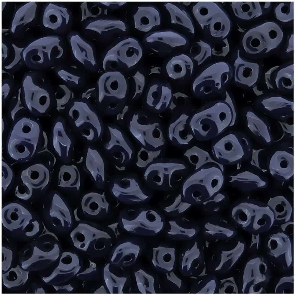 SuperDuo Beads Two-hole 5×2.5mm Navy Blue Opaque 22.5GM