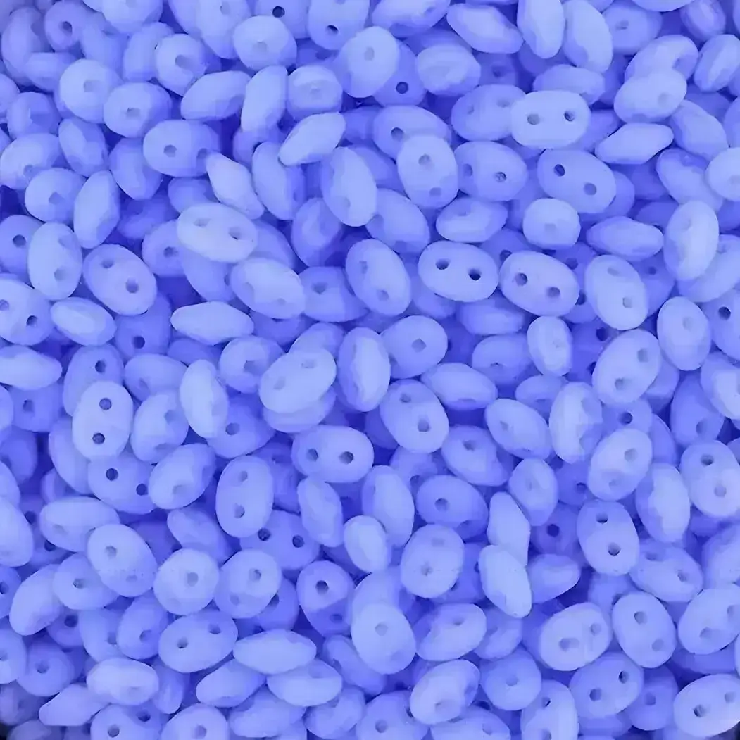 SuperDuo Beads Two-hole 5×2.5mm Opal Blue Matte 22.5GM