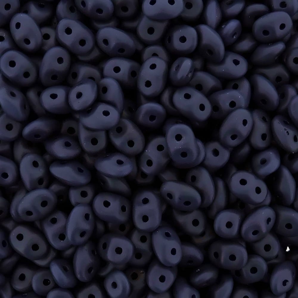 SuperDuo Beads Two-hole 5×2.5mm Navy Blue Matte 22.5GM